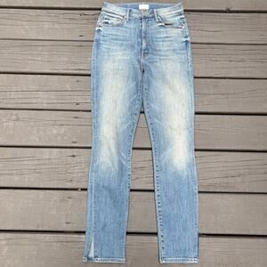 MOTHER The Swooner Ankle Slice Jeans 26 Lemonade and Lies High Rise Skinny
